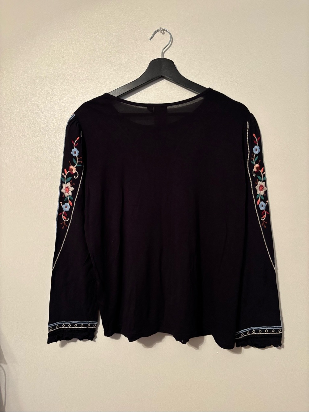 Anthropologie One September Embroidered Long Sleeve Blouse | Size M - Picture 7 of 11